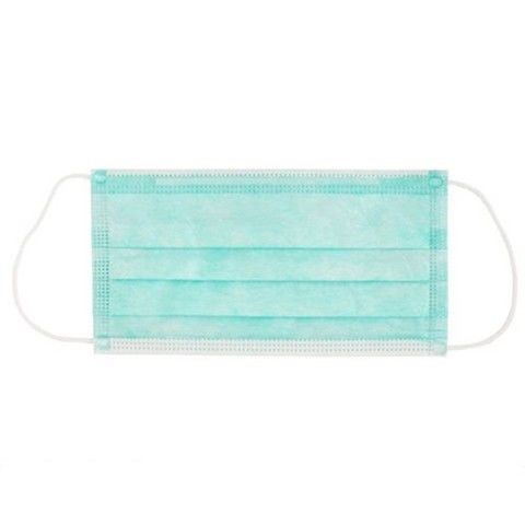 Green Color Disposable Medical Face Mask With Elastic Ear Loop Safe Breathable